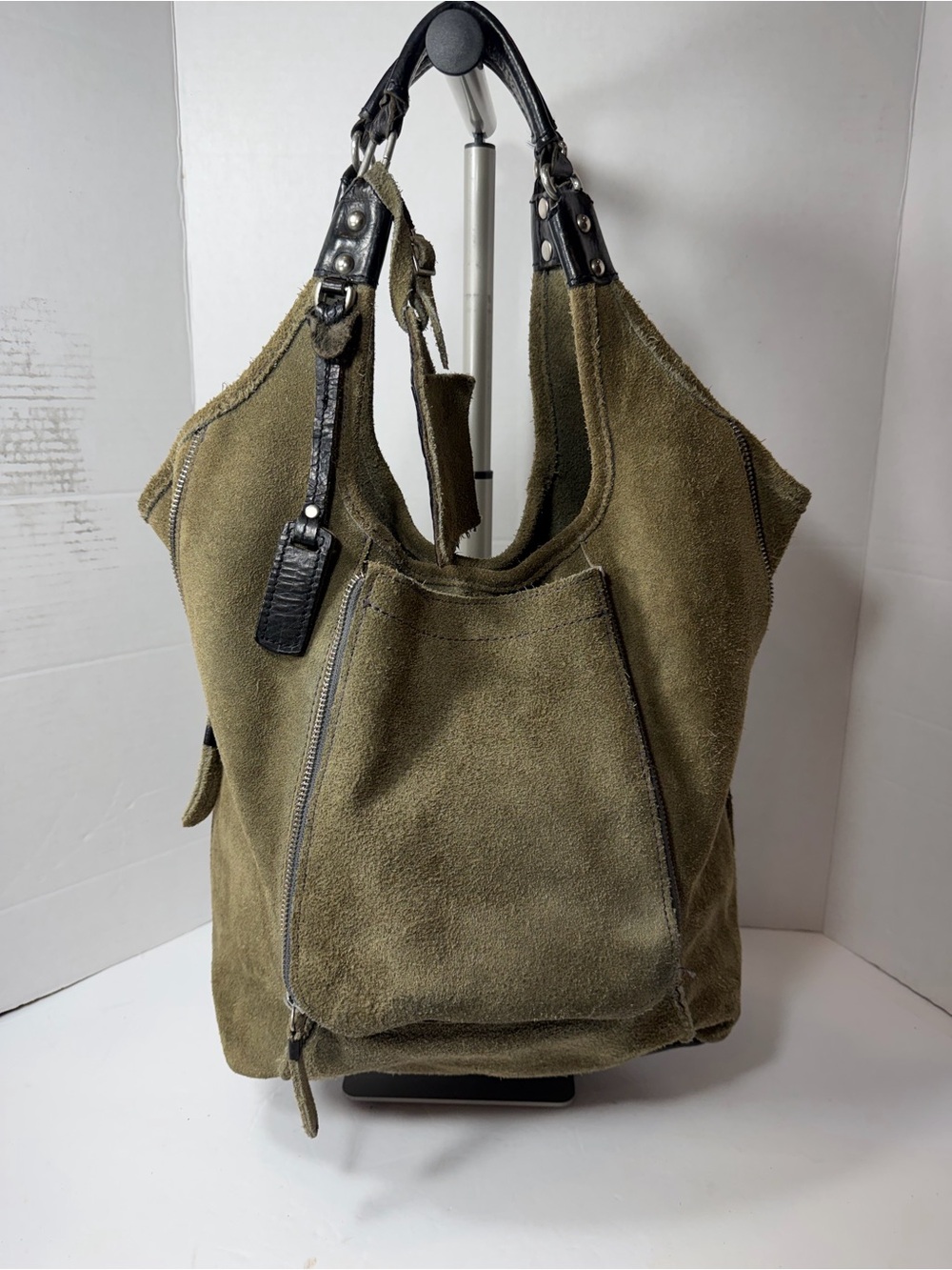 Cowboys bag high quality Suede Hobo Tote Bag - Olive Green RARE BAG